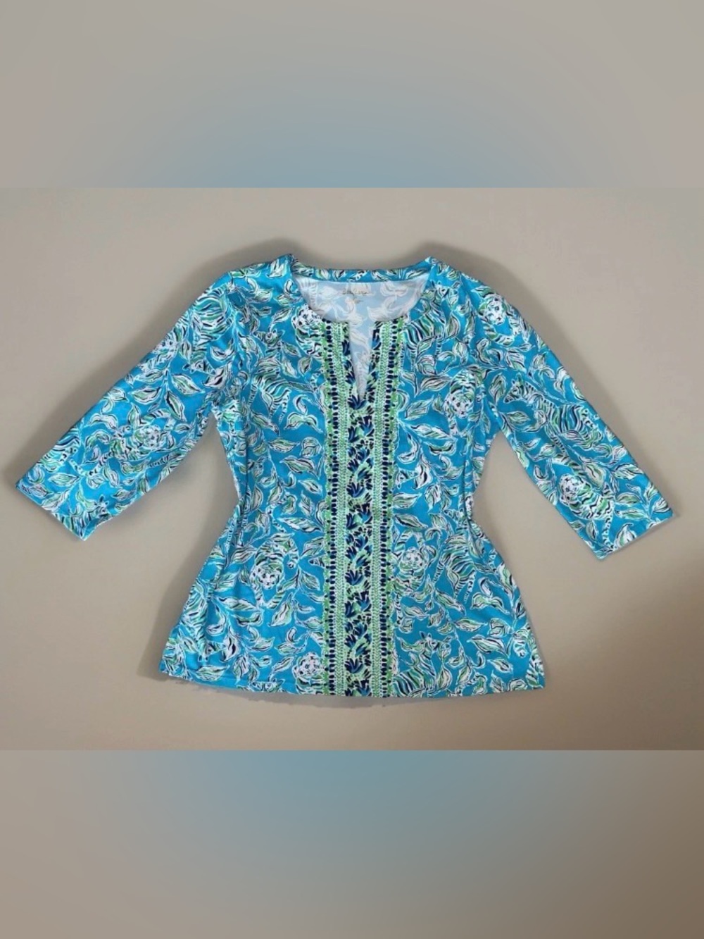 NWT LILLY PULITZER Karina ChillyLilly Tunic Top | XL | Turquoise Oasis | UPF 50+
